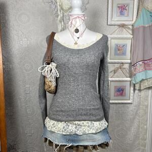 y2k elena gilbert fitted cashmere sweater